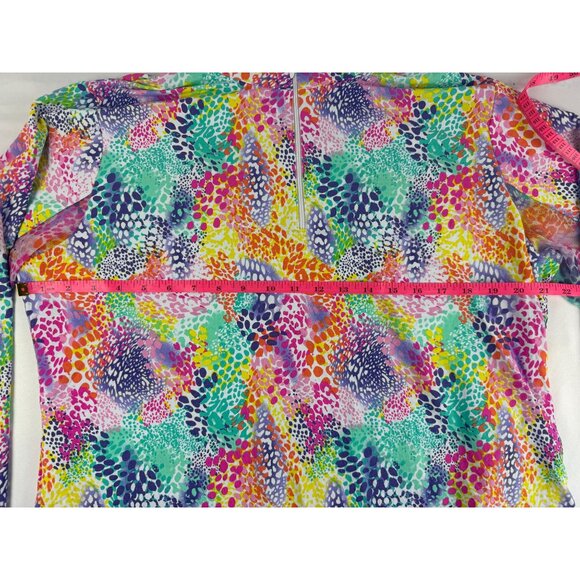 IBKUL Lessie Adjustable Polo Top Size XXL Multi Long Sleeve Golf Zip - Picture 8 of 8